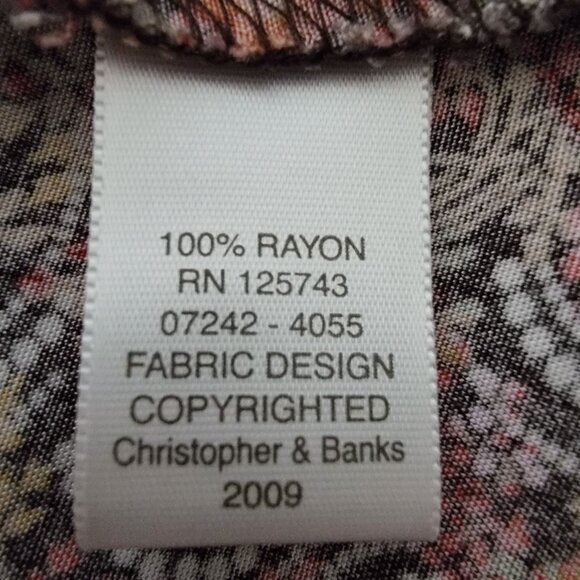 Christopher & Banks Womens Skirt Sz 12 Front Button Orange Paisley BoHo Peasant - Picture 8 of 10